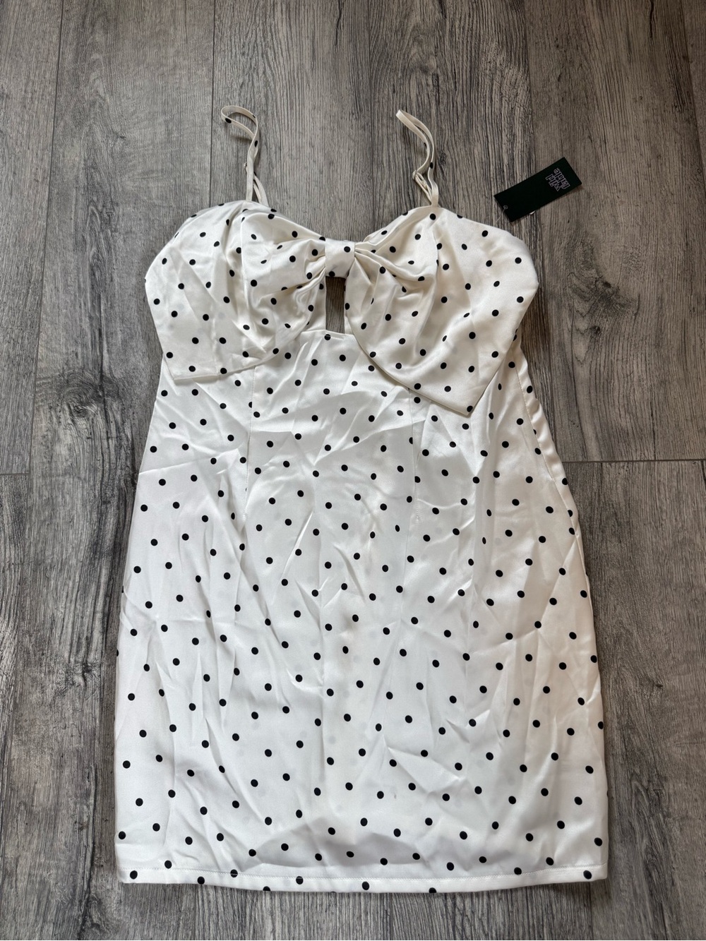 wild fable White Polka Dot Mini Dress with Black Dots